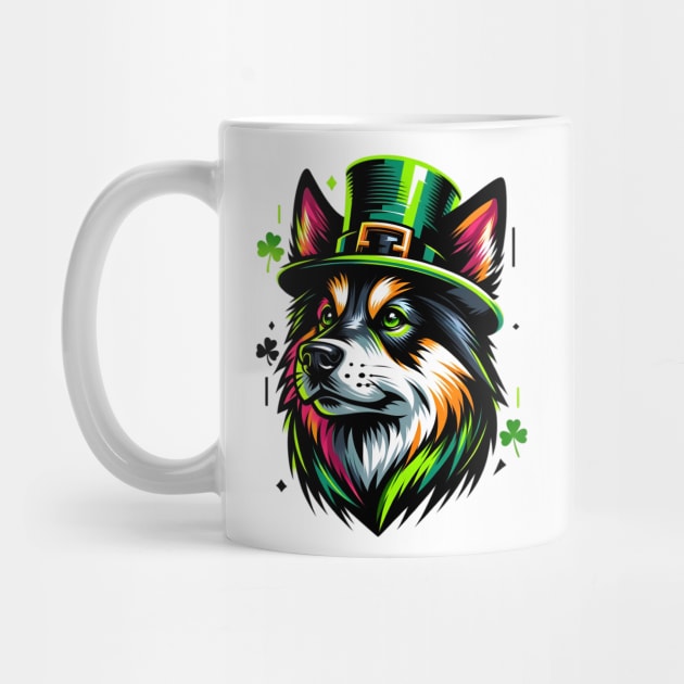 Norwegian Buhund Embraces St Patrick's Day Spirit by ArtRUs